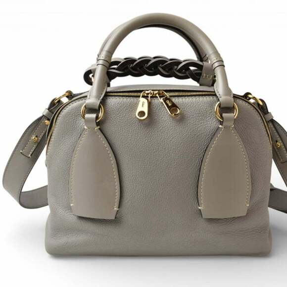Chloé Chloe Dahlia Medium Shoulder Bag/Handbag in Grey Leather - Picture 6 of 12